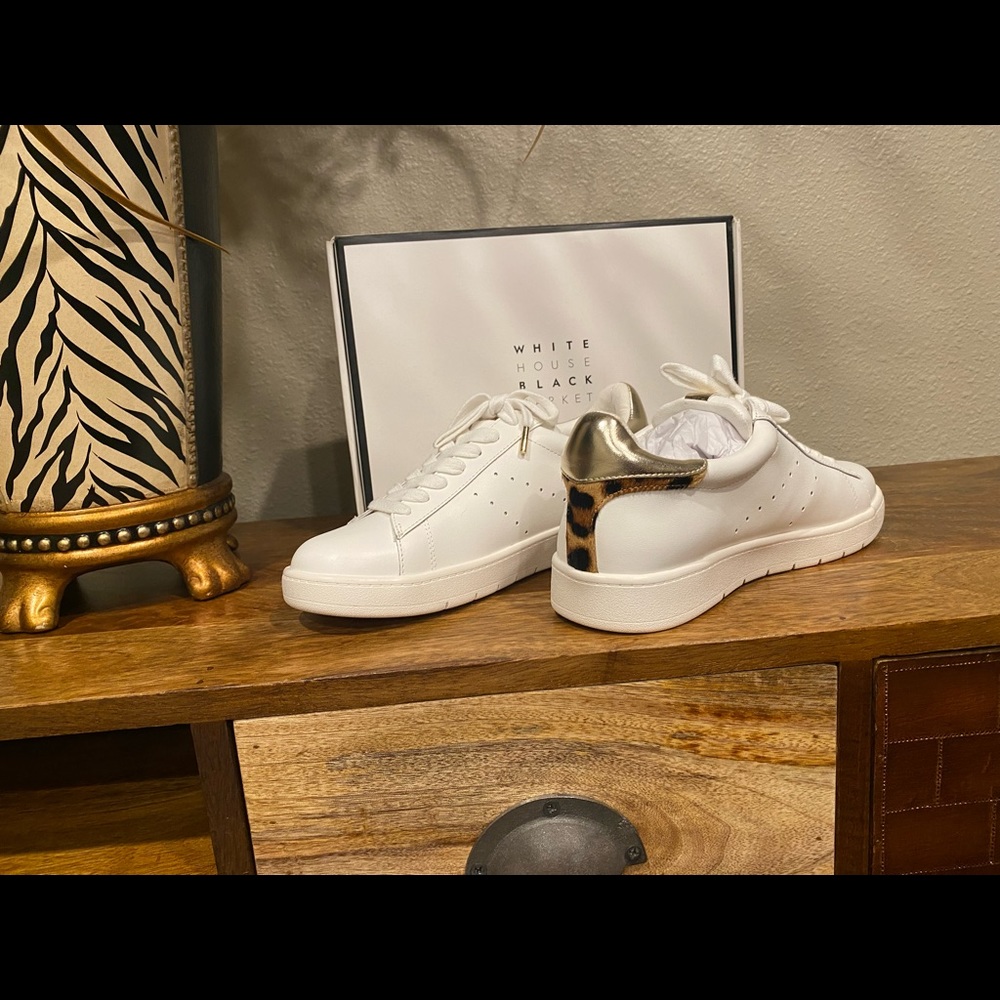 Brand New! White House Black Market Sneakers Leopard Detail Size 8.5 Never worn.